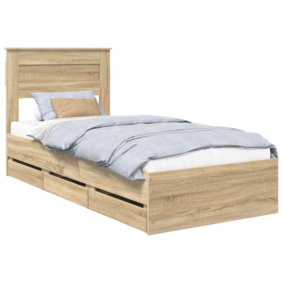 Bed Frame with Drawer Engineer Wood Length 190 cm Sonoma oak 75 cm