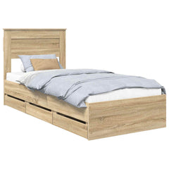 Bed Frame with Drawer Engineer Wood Length 190 cm Sonoma oak 75 cm