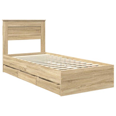 Bed Frame with Drawer Engineer Wood Length 190 cm Sonoma oak 75 cm