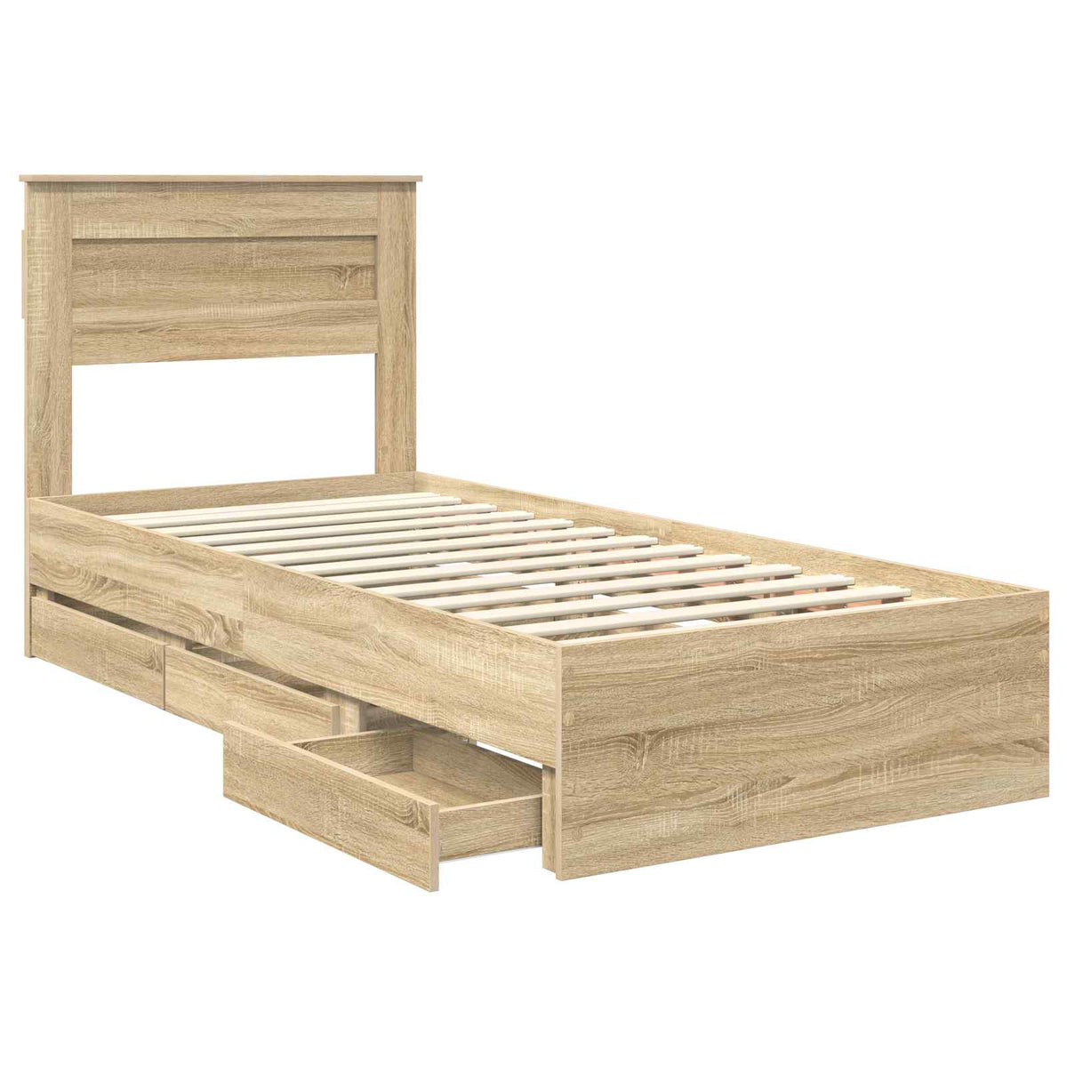 Bed Frame with Drawer Engineer Wood Length 190 cm Sonoma oak 75 cm