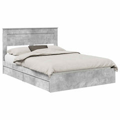 Storage Bed Engineered Wood Length 200 cm Concrete Grey 150 cm
