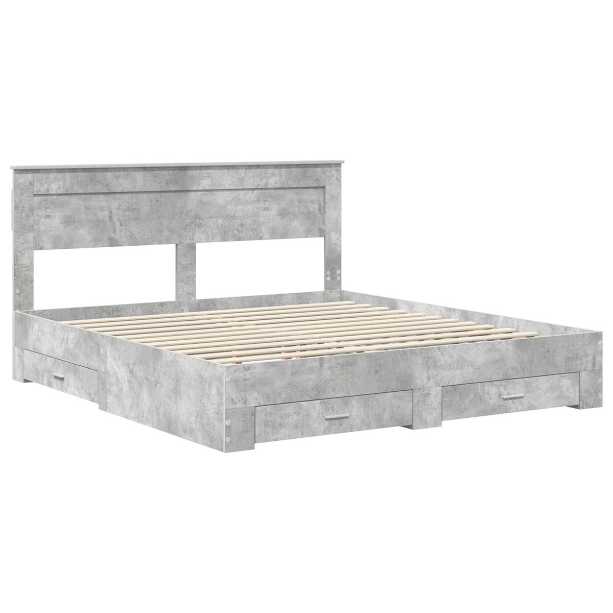 Bed Frame Engineered Wood Length 200 cm Concrete Grey 200 cm