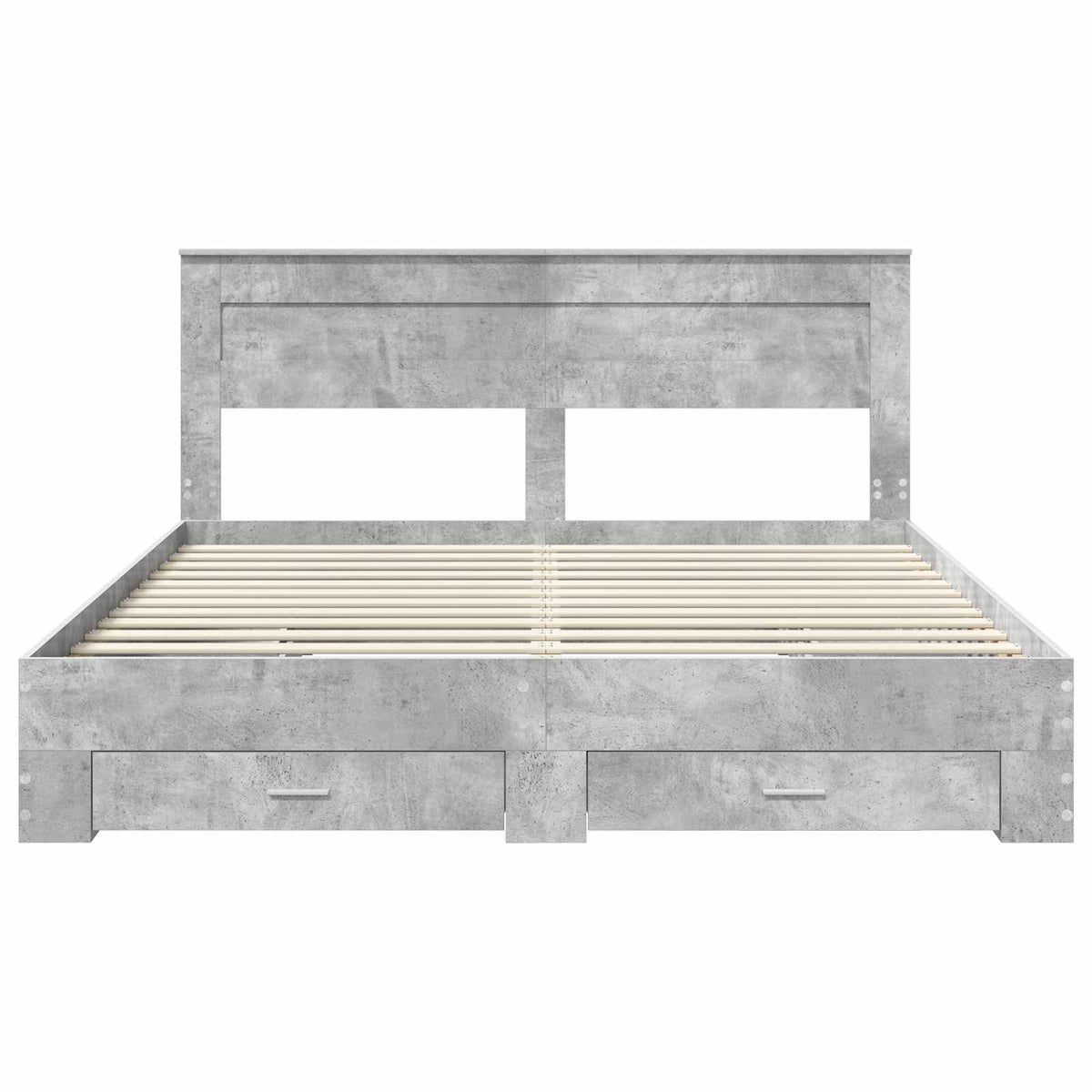 Bed Frame Engineered Wood Length 200 cm Concrete Grey 200 cm