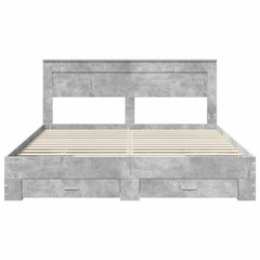 Bed Frame Engineered Wood Length 200 cm Concrete Grey 200 cm