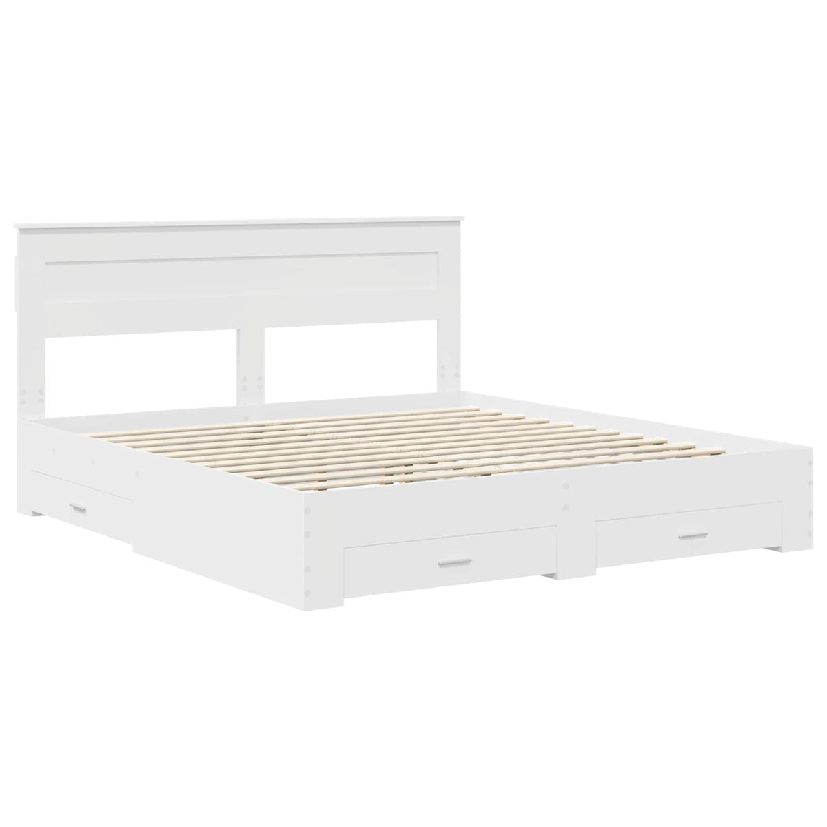 vidaXL Bed Frame with Drawer White 180 x 200 cm Engineered Wood 4