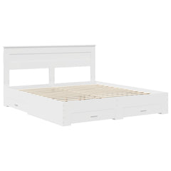 vidaXL Bed Frame with Drawer White 180 x 200 cm Engineered Wood 4