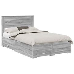 Bed Frame Drawer Engineered Wood Grey sonoma