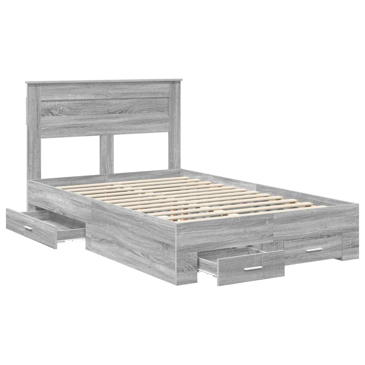 Bed Frame Drawer Engineered Wood Grey sonoma
