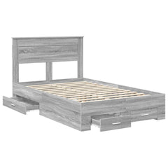 Bed Frame Drawer Engineered Wood Grey sonoma