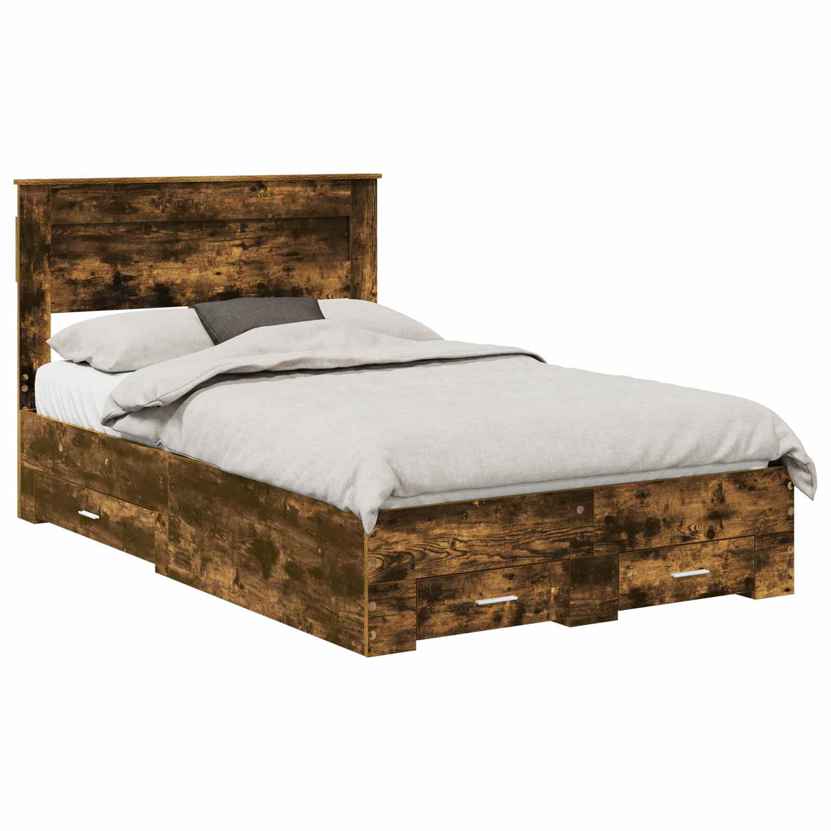 Bed Frame Drawer Engineered Wood Smoked oak