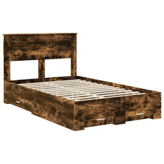 Bed Frame Drawer Engineered Wood Smoked oak