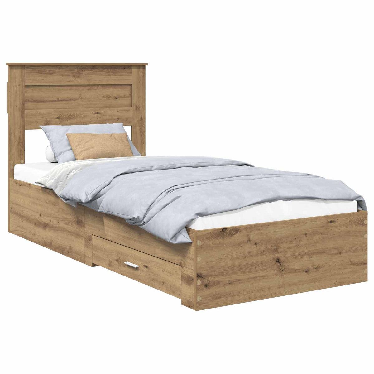 vidaXL Bed Frame with Drawer Artisan Oak 100 x 200 cm Engineered Wood 2