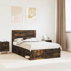 Bed Frame Engineered Wood Smoked Oak