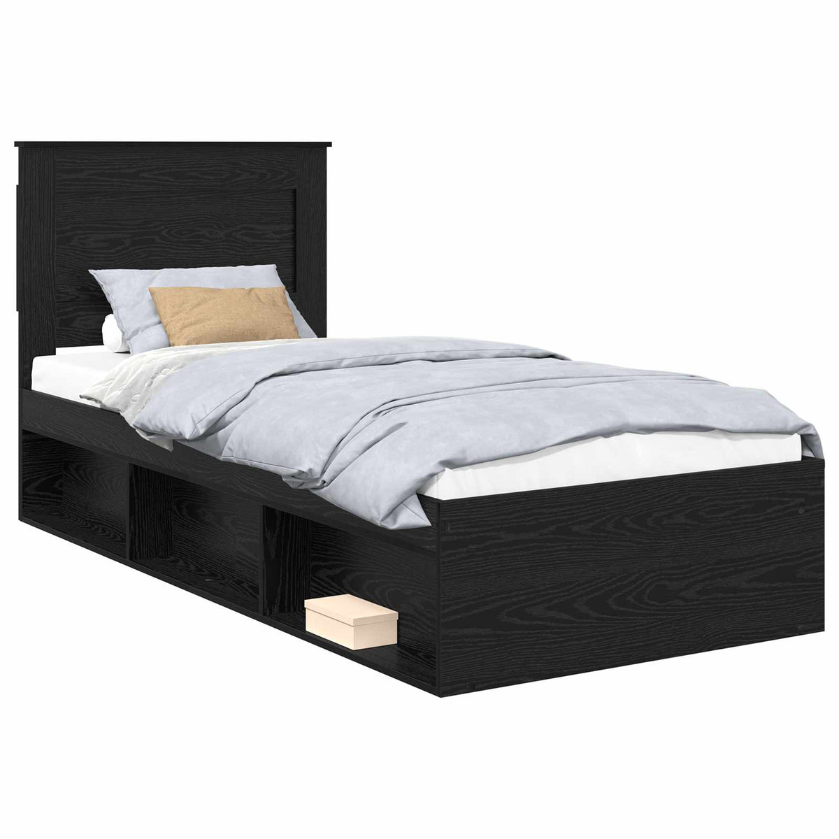 Bed Frame Engineered Wood Length 200 cm Black Oak 100 cm