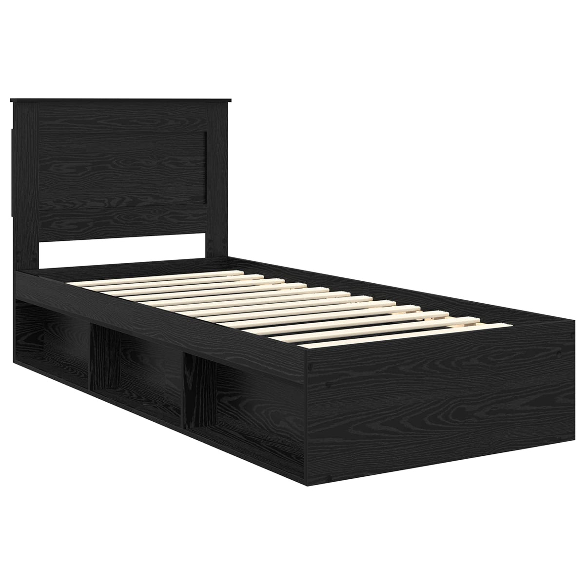 Bed Frame Engineered Wood Length 200 cm Black Oak 100 cm