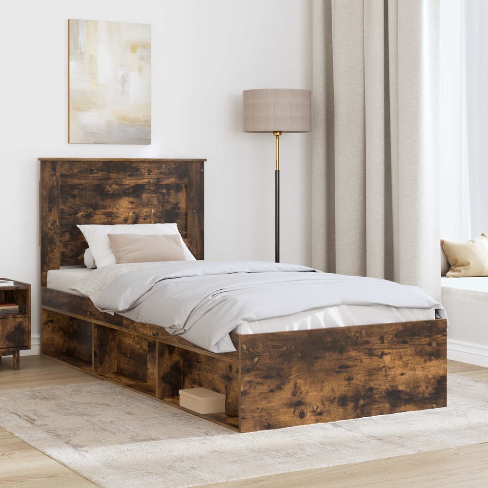 Bed Frame Engineered Wood Smoked Oak