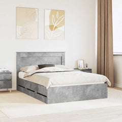 Bed Frame Drawer Engineer Wood Length Concrete grey