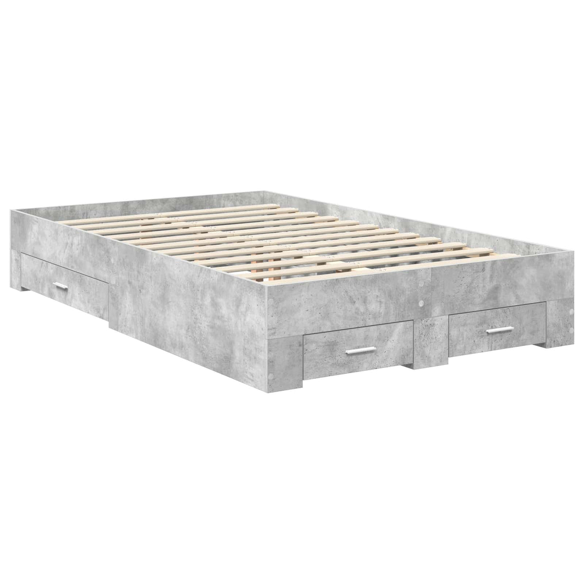 Bed Frame Engineered Wood Concrete grey