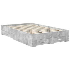 Bed Frame Engineered Wood Concrete grey