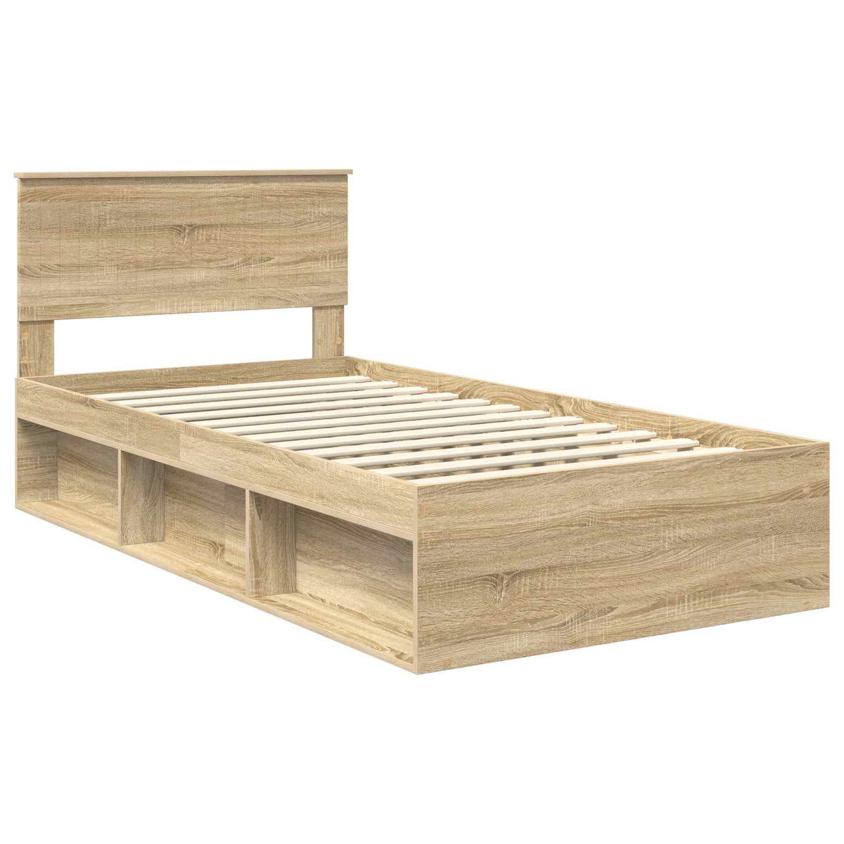 Bed Frame 100 x 200 cm Solid Pine Wood Sonoma oak