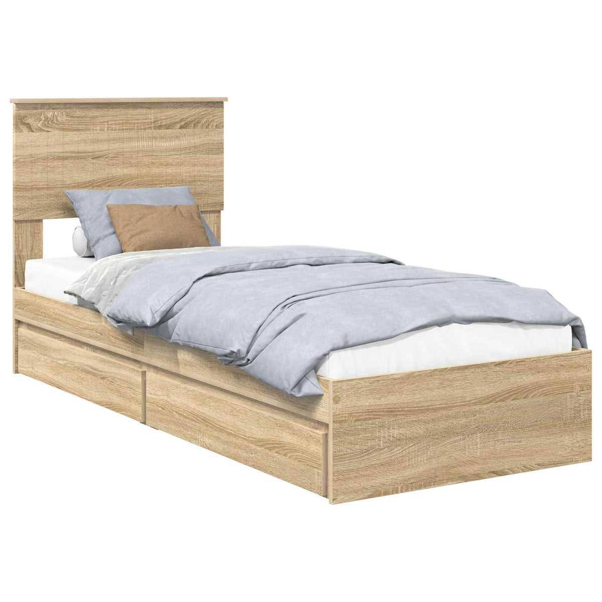 Storage Bed with Drawer Engineered Wood Length 190 cm Sonoma oak 75 cm