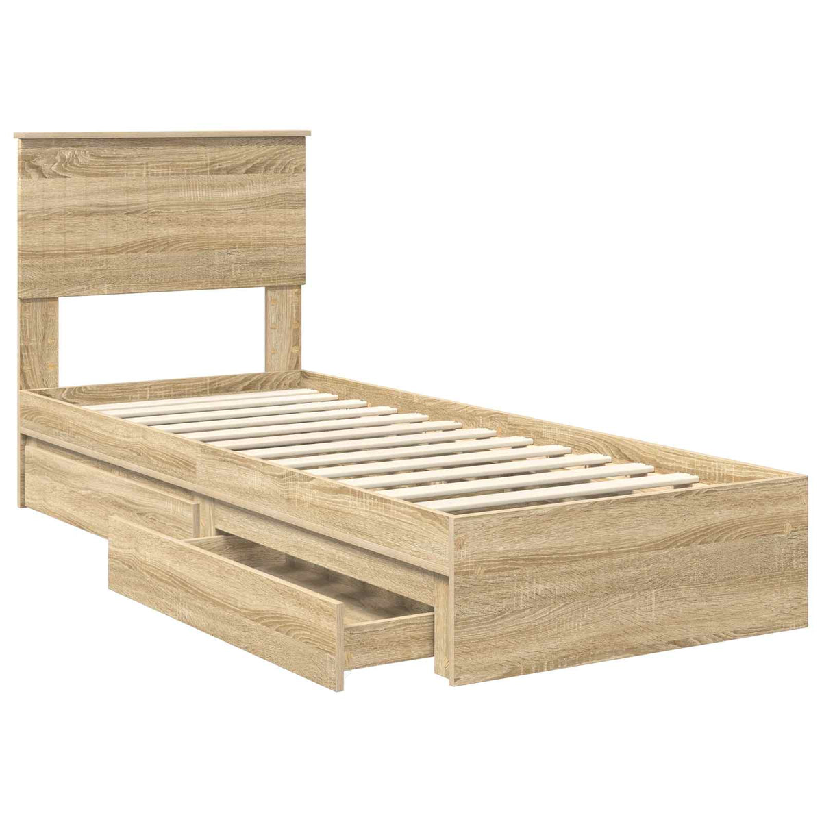 Storage Bed with Drawer Engineered Wood Length 190 cm Sonoma oak 75 cm