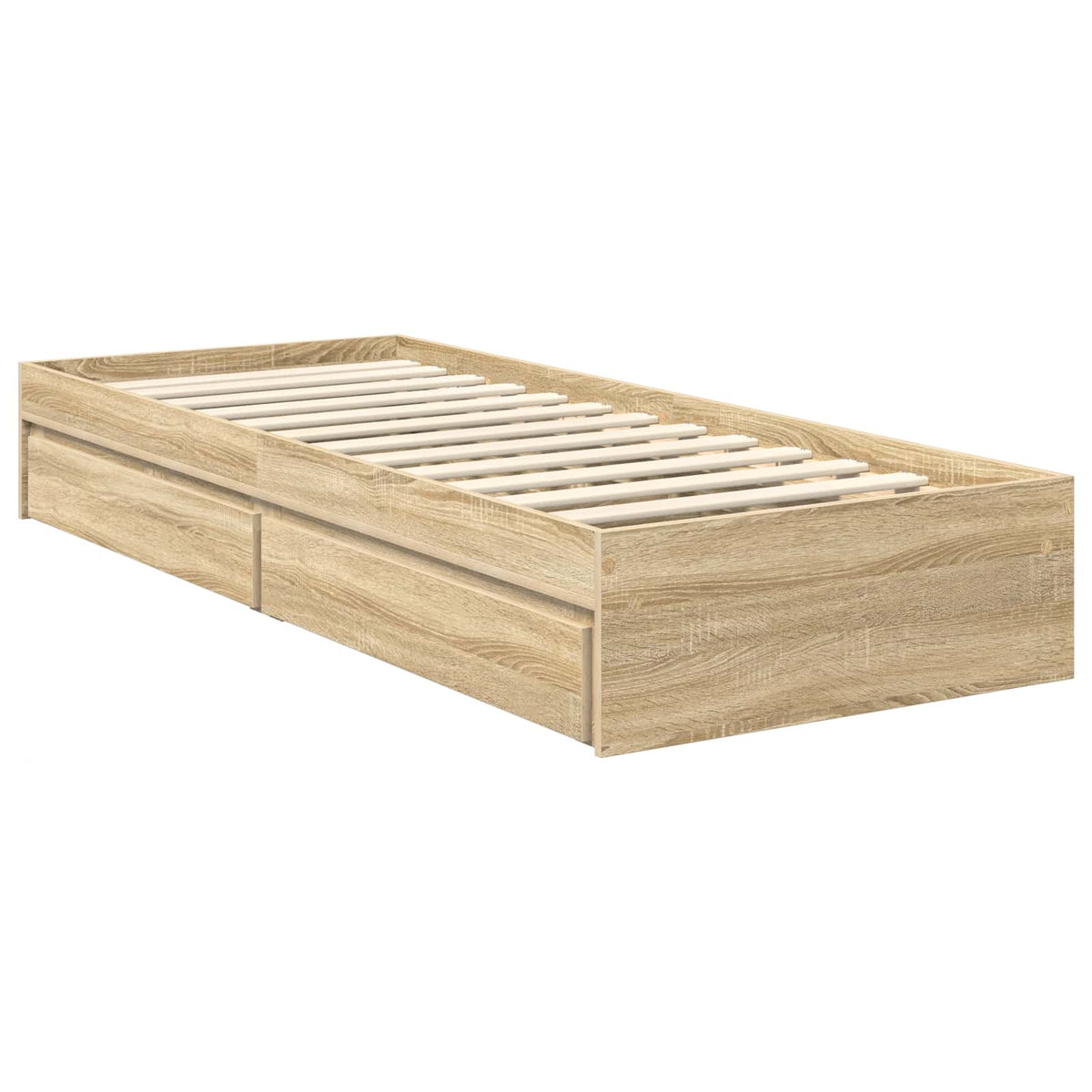 Storage Bed with Drawer Engineered Wood Length 190 cm Sonoma oak 75 cm