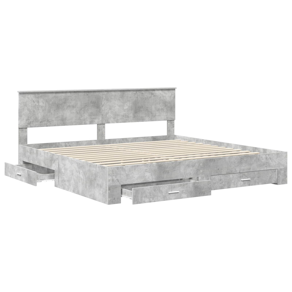 Bed Frame Engineered Wood Length 200 cm Concrete Grey 200 cm