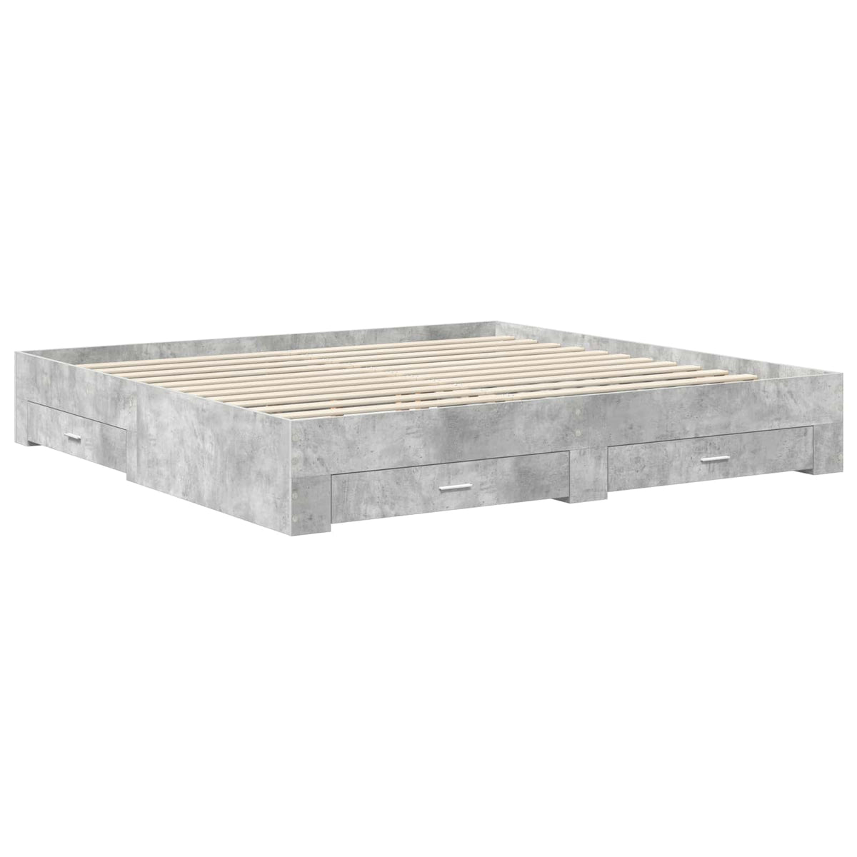 Bed Frame Engineered Wood Length 200 cm Concrete Grey 200 cm