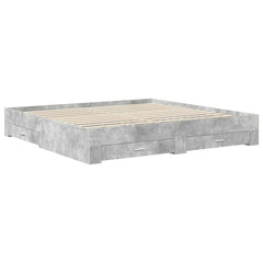 Bed Frame Engineered Wood Length 200 cm Concrete Grey 200 cm