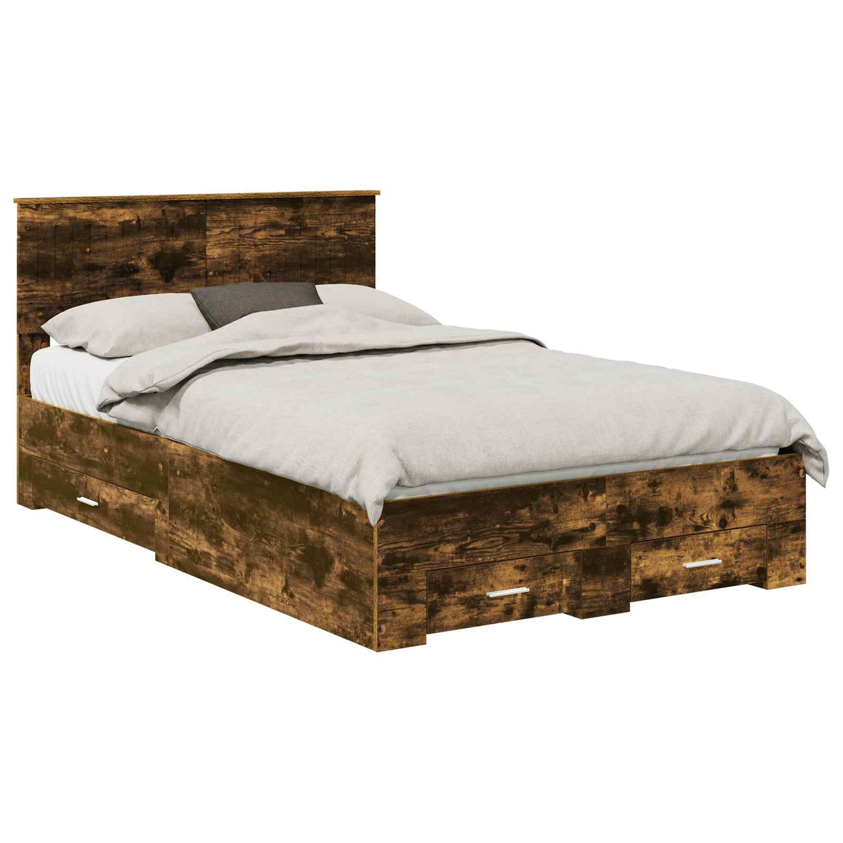 Bed Frame Engineered Wood Smoked Oak