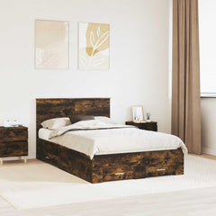 Bed Frame 120 x 190 cm Engineered Wood Smoked oak