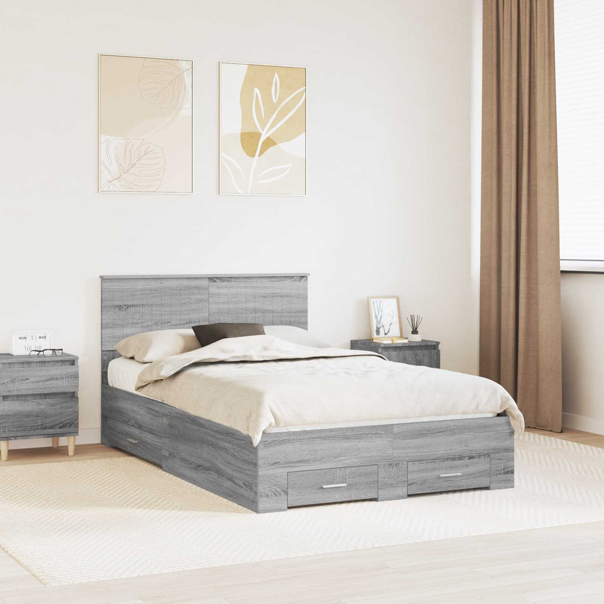 Bed Frame Engineered Wood Grey sonoma