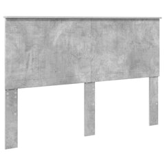 Bed Frame 150 x 200 cm Solid Pine Wood Concrete grey