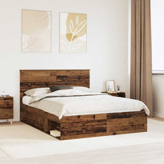 Bed Frame 150 x 200 cm Solid Pine Wood Old wood