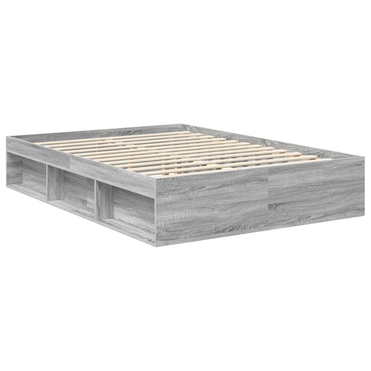 Bed Frame Solid Pine Wood Grey sonoma