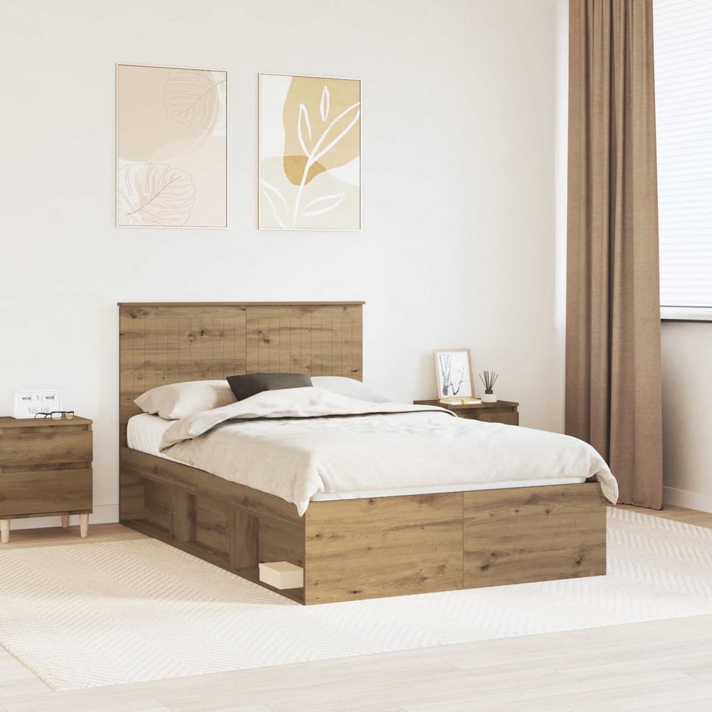 Bed Frame Solid Pine Wood Artisan oak