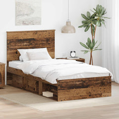 Bed Frame 100 x 200 cm Solid Pine Wood Old wood
