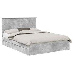 Storage Bed Engineered Wood Length 200 cm Concrete Grey 150 cm