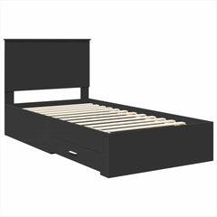 vidaXL Bed Frame Black and Silver 90 x 200 cm Engineered Wood 4