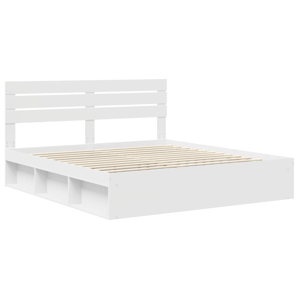 Bed Frame with Headboard Solid Pine Wood Length 200 cm White 200 cm