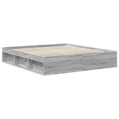 Bed Frame Wood Length Grey Sonoma