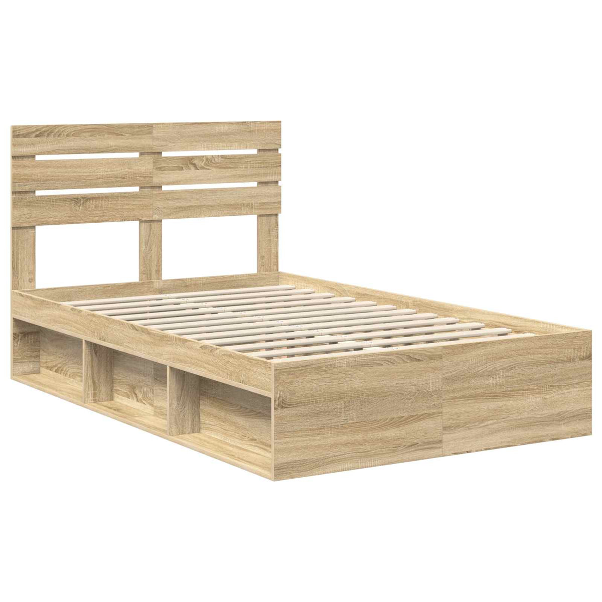 Bed Frame Solid Pine Wood Sonoma Oak