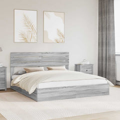 Storage Bed Engineered Wood Length Grey Sonoma