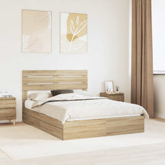 Storage Bed with Drawer Engineered Wood Length 200 cm Sonoma Oak 160 cm