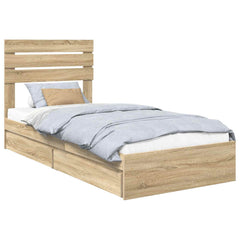 Storage Bed with Drawer Engineered Wood Length 190 cm Sonoma oak 75 cm