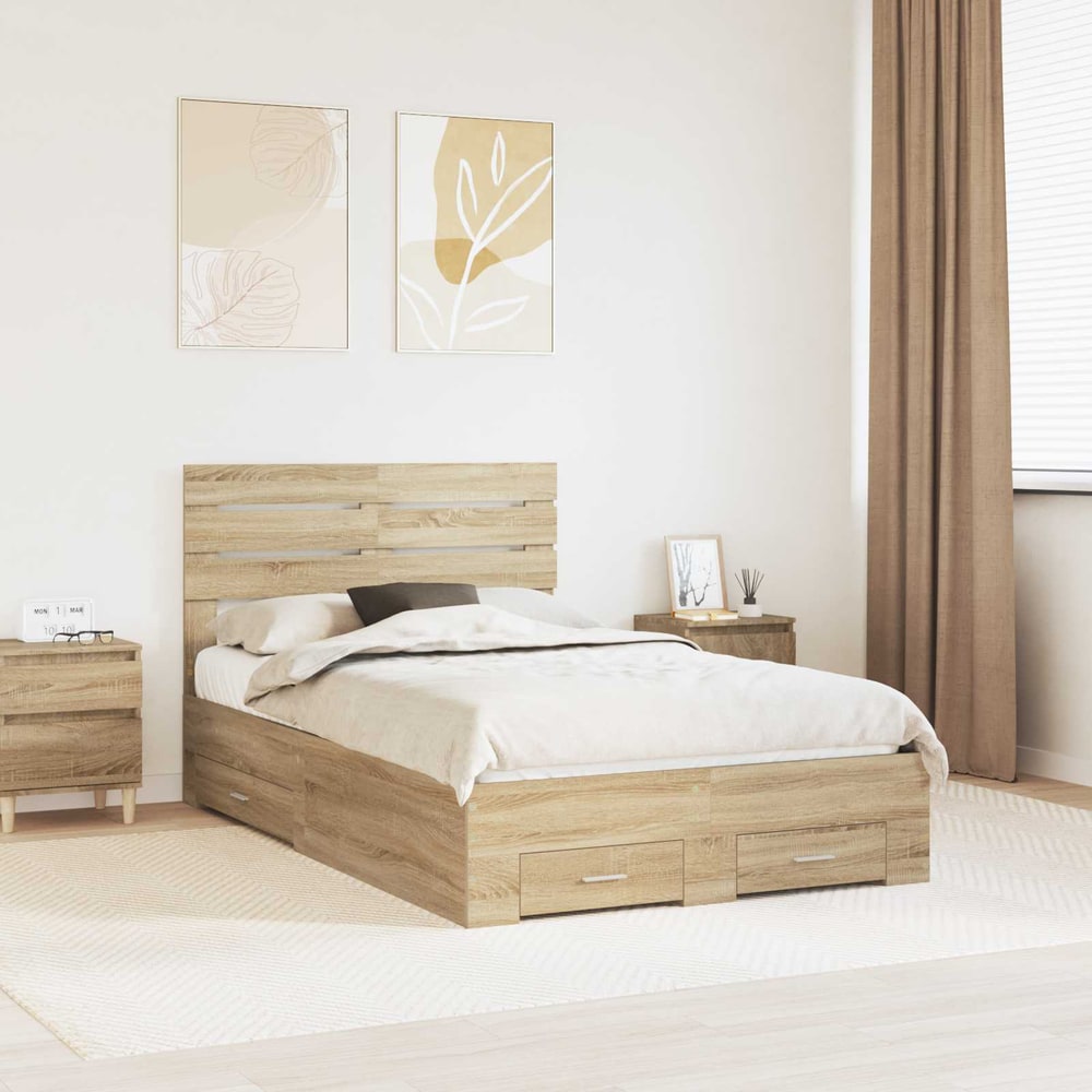 Bed Frame Drawer Engineered Wood Sonoma oak