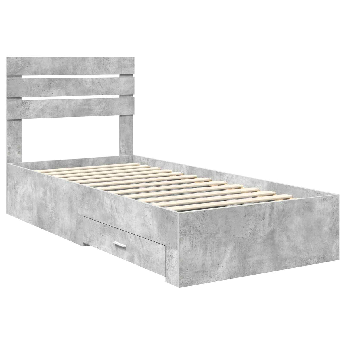 Bed Frame Engineered Wood Length 200 cm Concrete Grey 90 cm