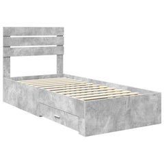 Bed Frame Engineered Wood Length 200 cm Concrete Grey 90 cm