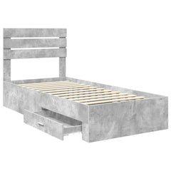Bed Frame Engineered Wood Length 200 cm Concrete Grey 90 cm